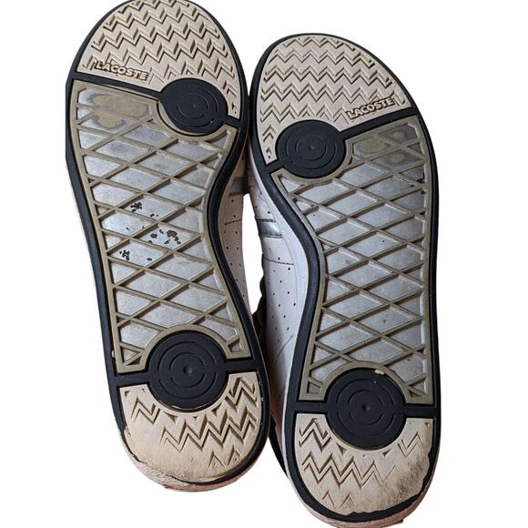 Lacoste Shoes Mens 9.5 High Top Sneakers Lace Up Leather Upper Retro Streetwear - Picture 5 of 14